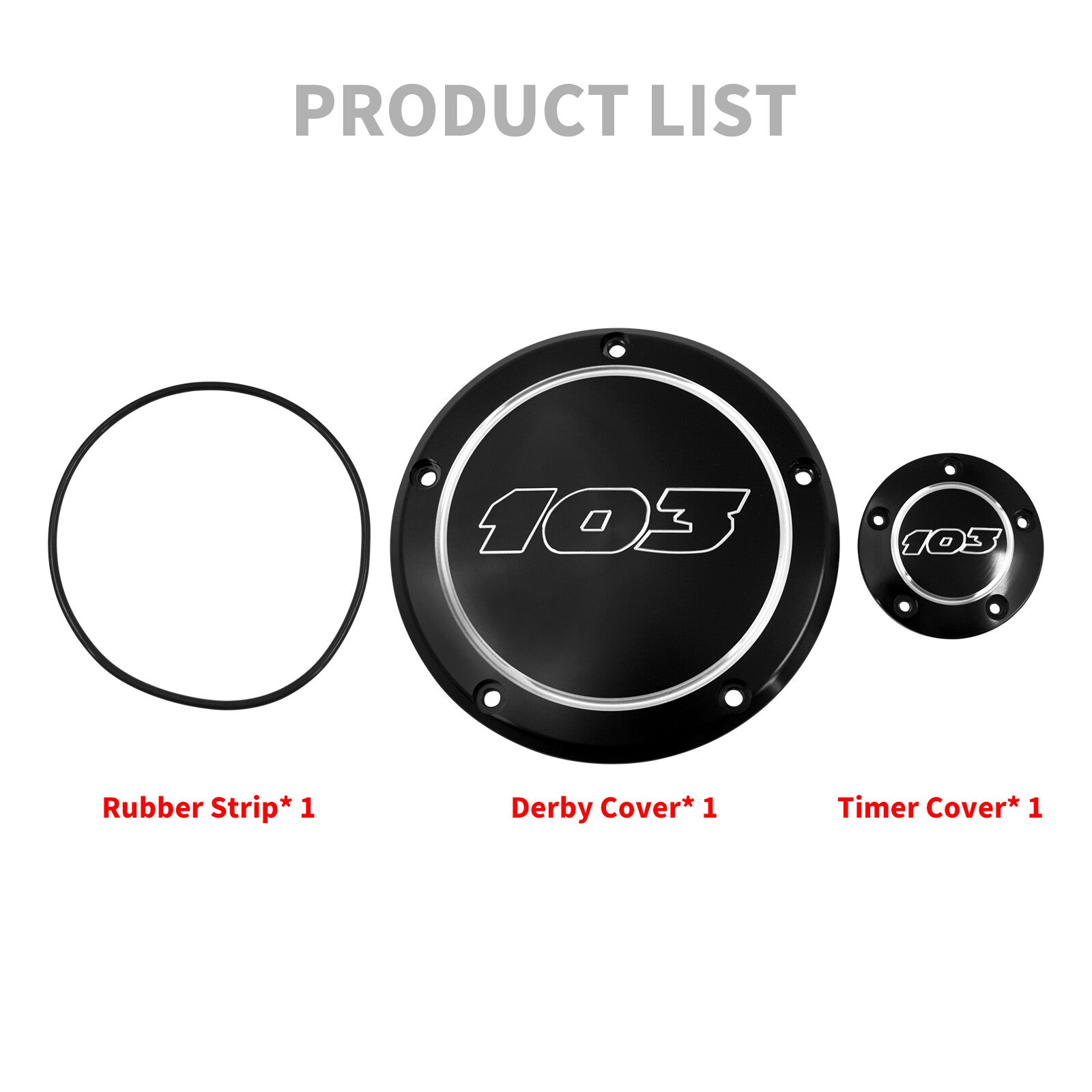 Black 103 Derby Timing Timer Covers for Harley Touring Road Electra Glide 99-15