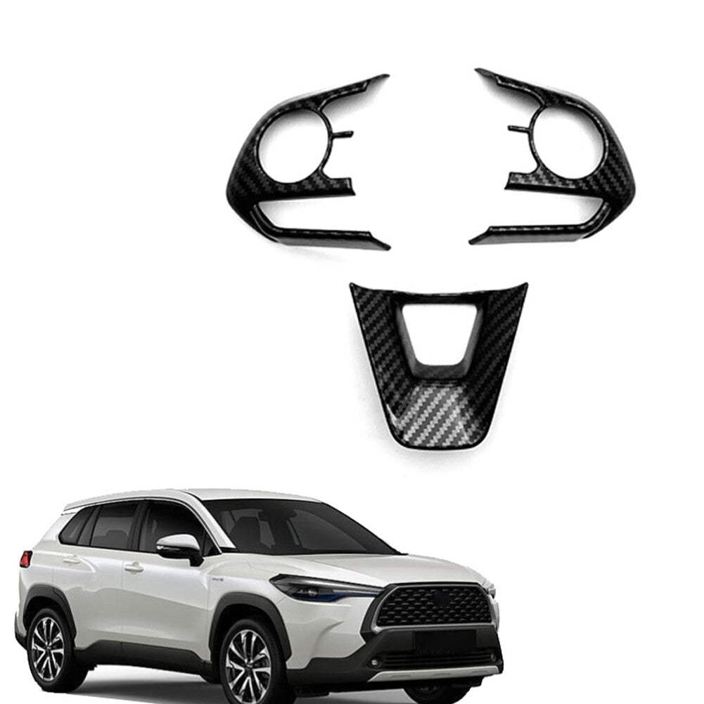 3pcs Steering Wheel Frame Cover Trim for Toyota for Corolla 2019-2024