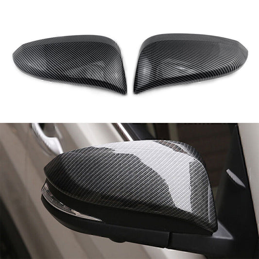 Carbon Fiber Style Side Door Mirror Cover Trim Fit for Toyota Hilux Revo 2015 - 2022