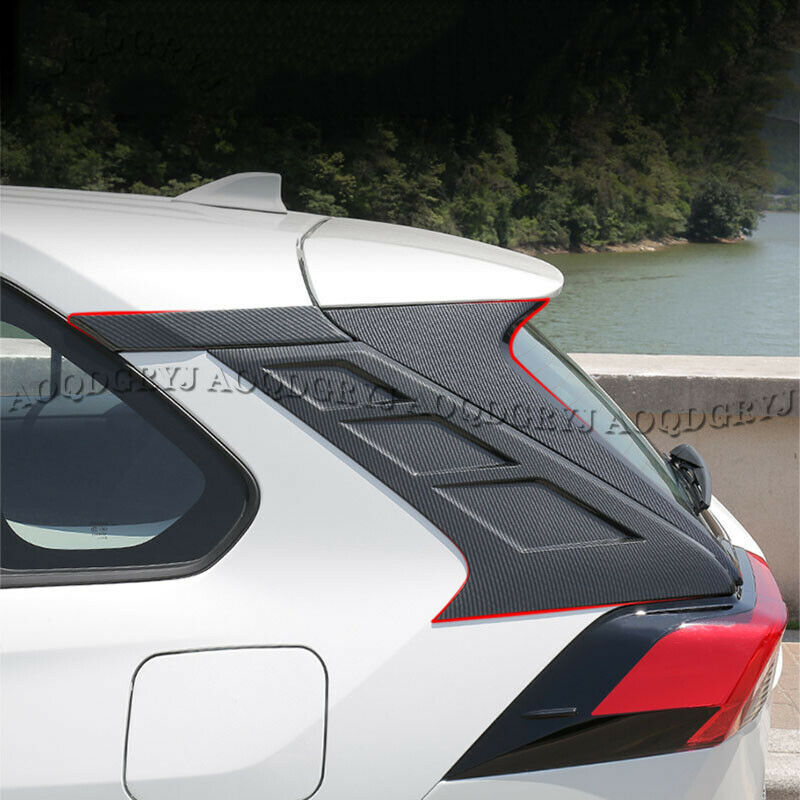 6Pc Carbon Fiber Rear Window Side Moulding Cover Trims for TOYOTA RAV4 2019-2023