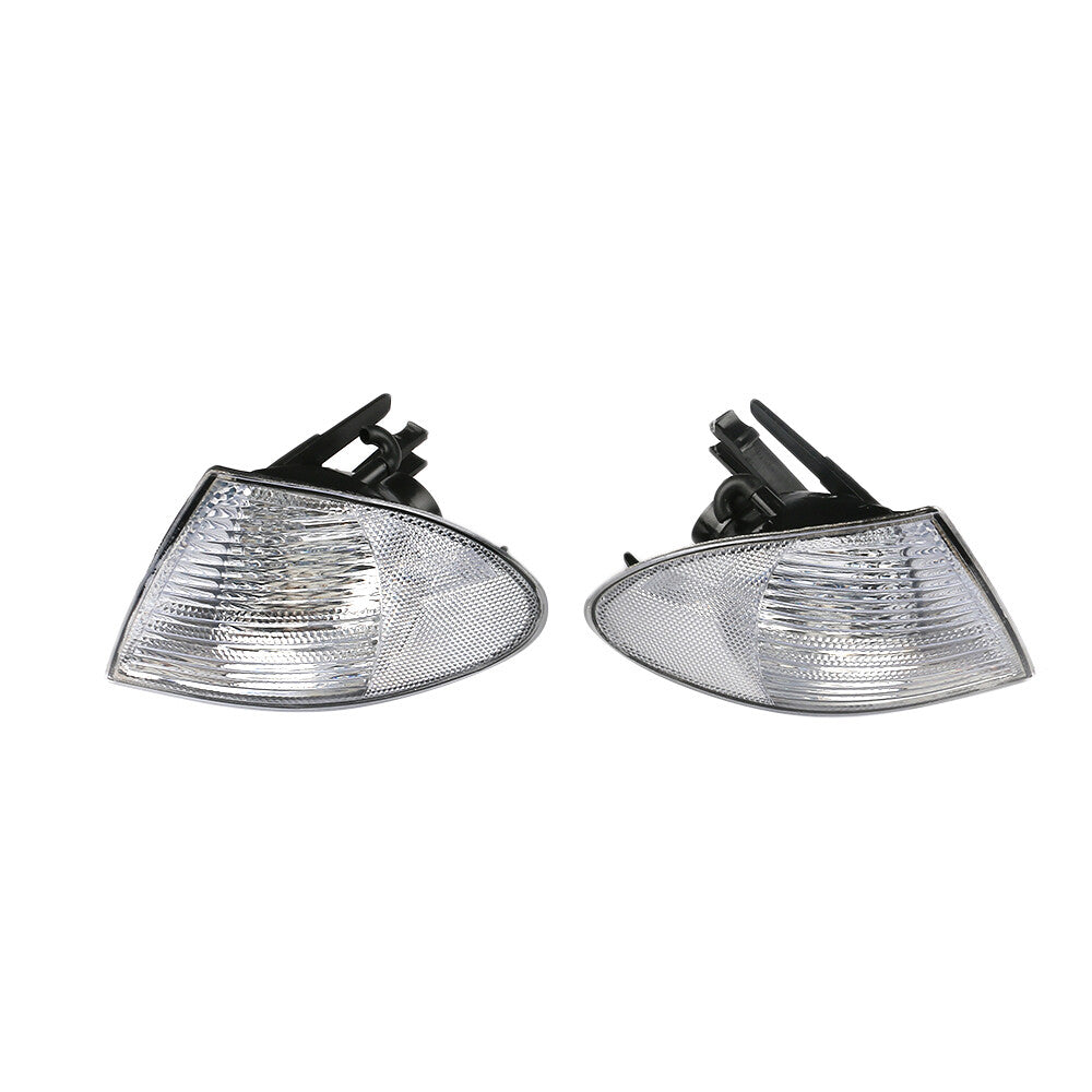 2Pcs Front Indicator Turn Signal Light White Lens for BMW 3-series E46 1998-2001