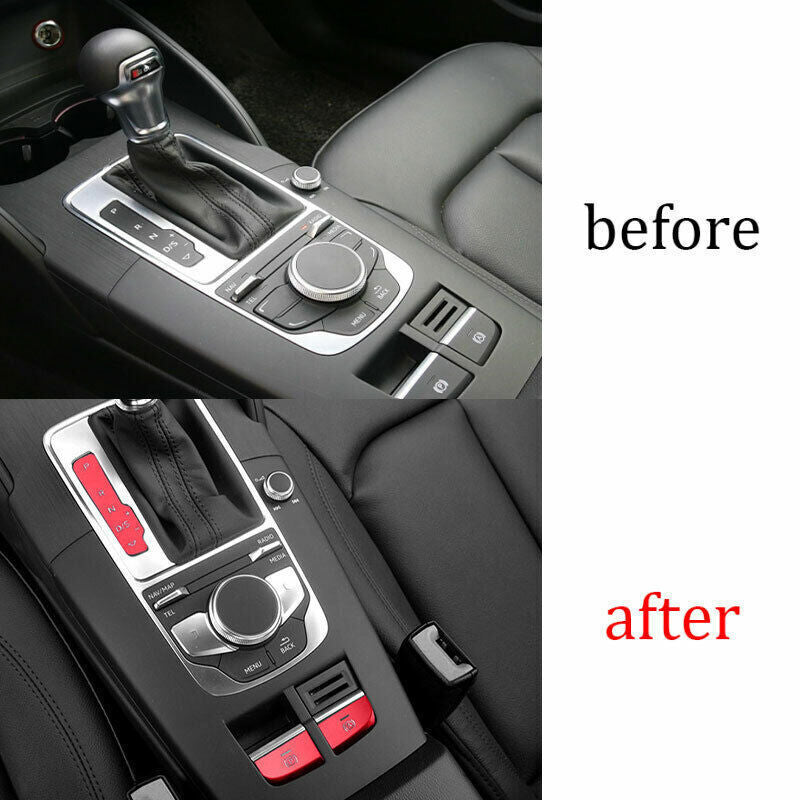 for Audi A3 S3 2014-2020 Red Aluminum Electronic Handbrake Frame Trim 3