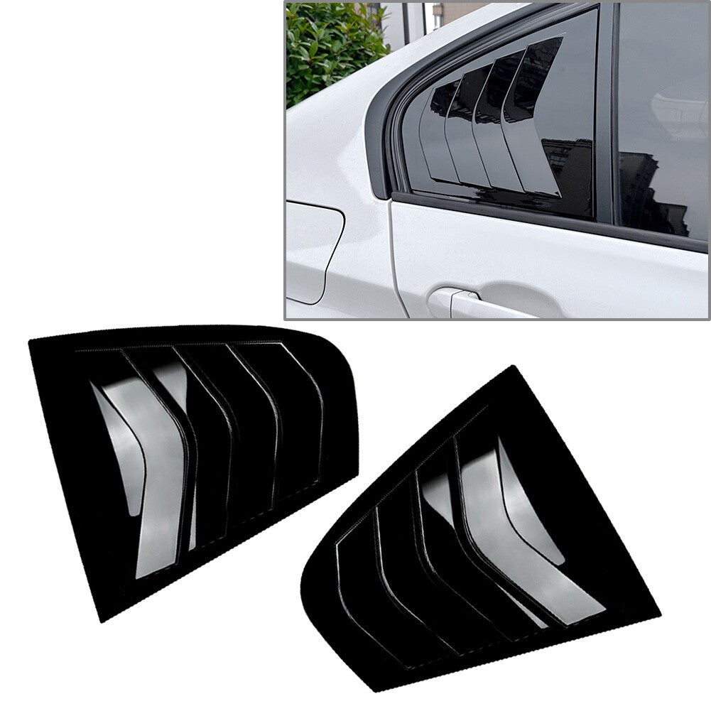 Rear Side Window Quarter Louver Trim Gloss Black for BMW 3 Series F30 2013-2019