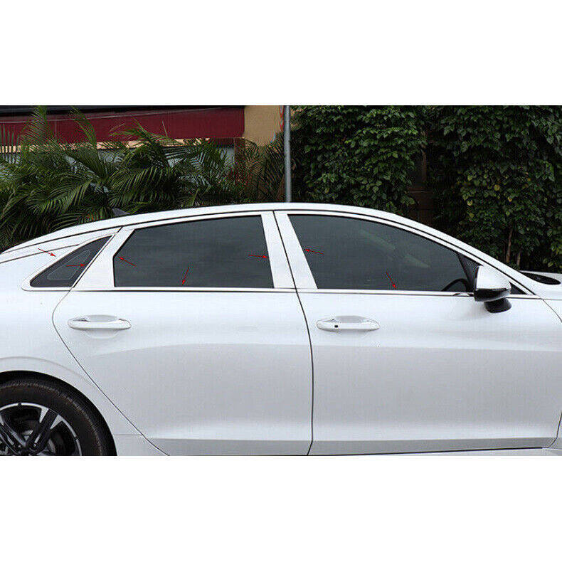 for Kia K5 2021-23 Chrome Steel Window Sill Pillar Post Strip Cover Trim Kit 14x