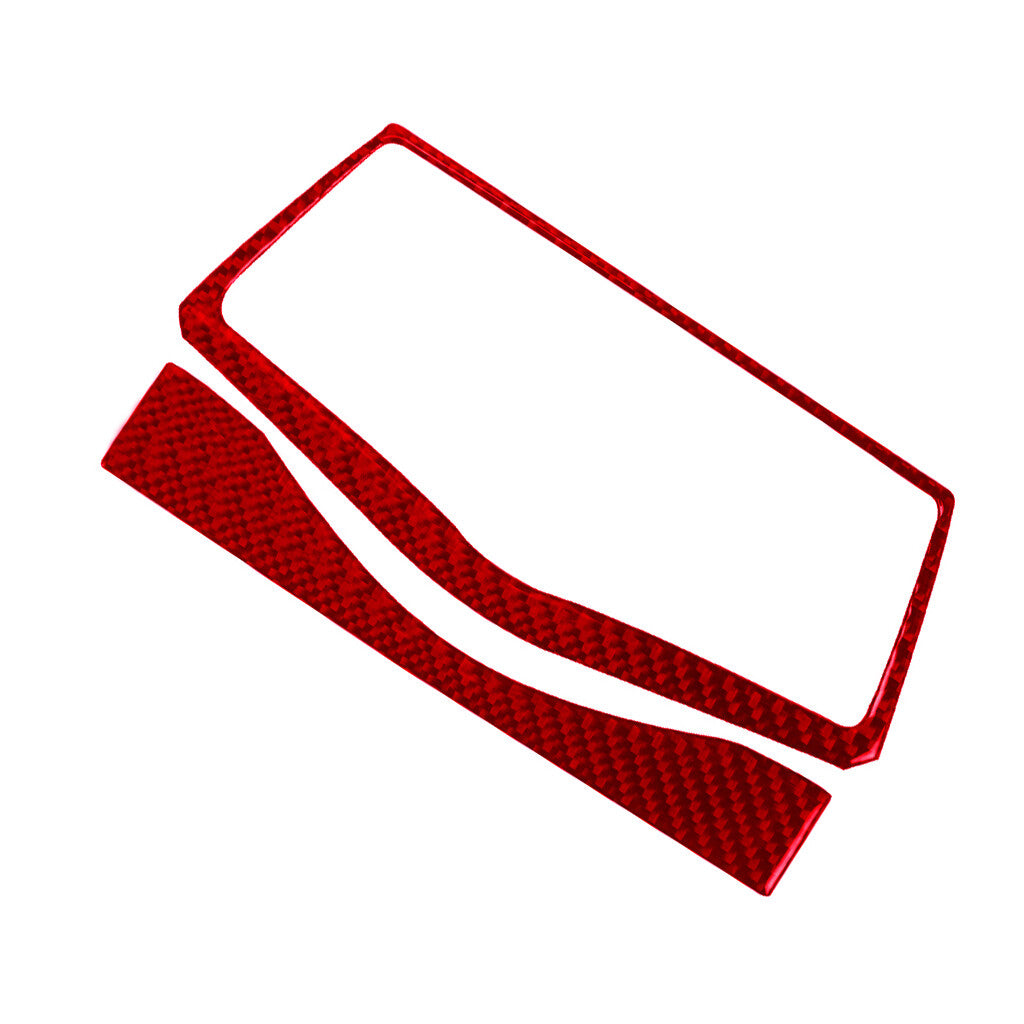 2 Red for Nissan 370Z 2009-2020 Carbon Fiber Multimedia Button Frame Cover Trim