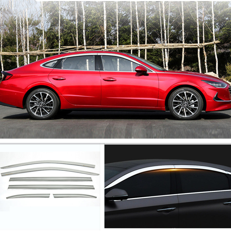 for Hyundai Sonata 2020-2023 Chrome Window Visor Vent Sun Shade Rain Guard trim