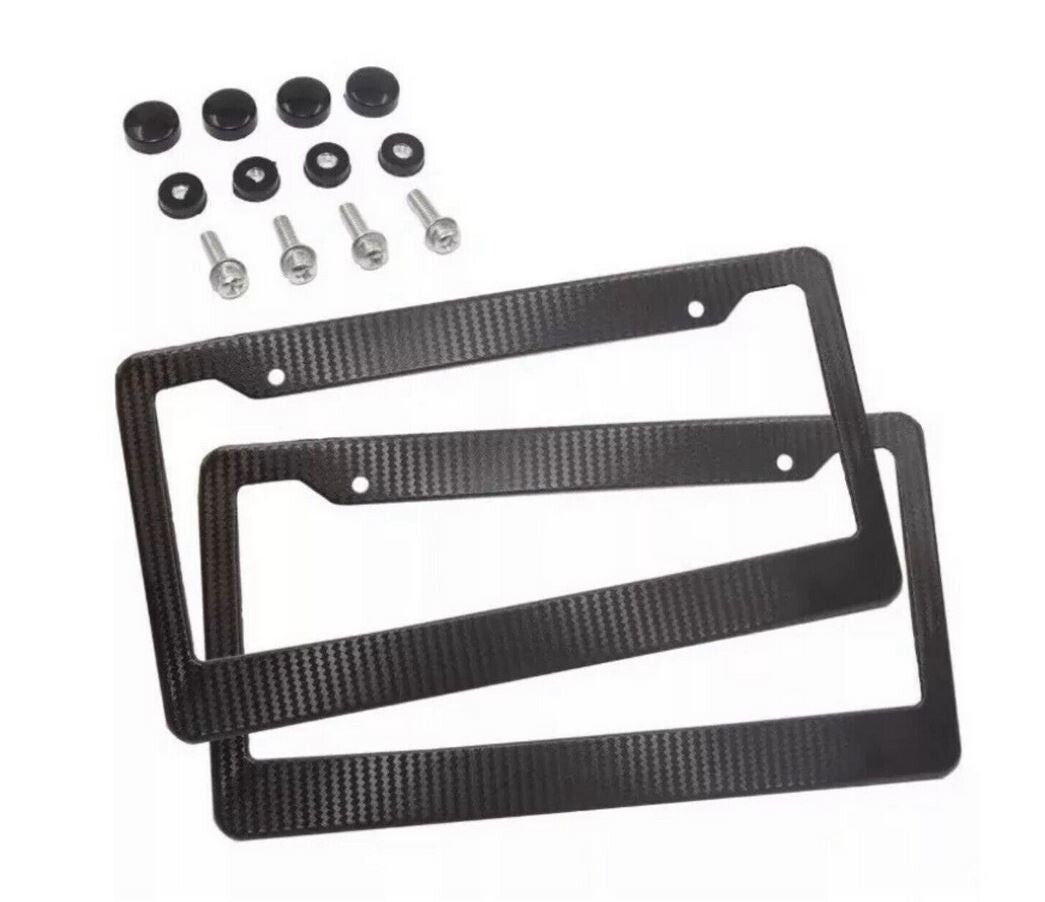 Car license plate frame cover hood trunk black carbon fiber exterior suitable for Audi