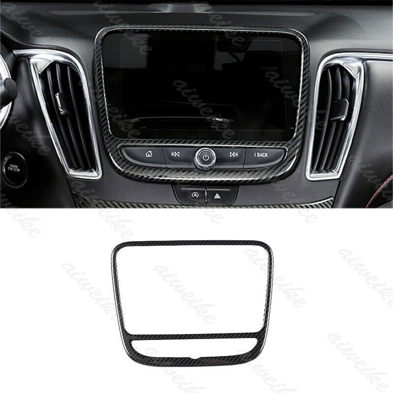 1P Carbon Fiber Central Console Navigation Frame Fit for Chevrolet Malibu 16-24