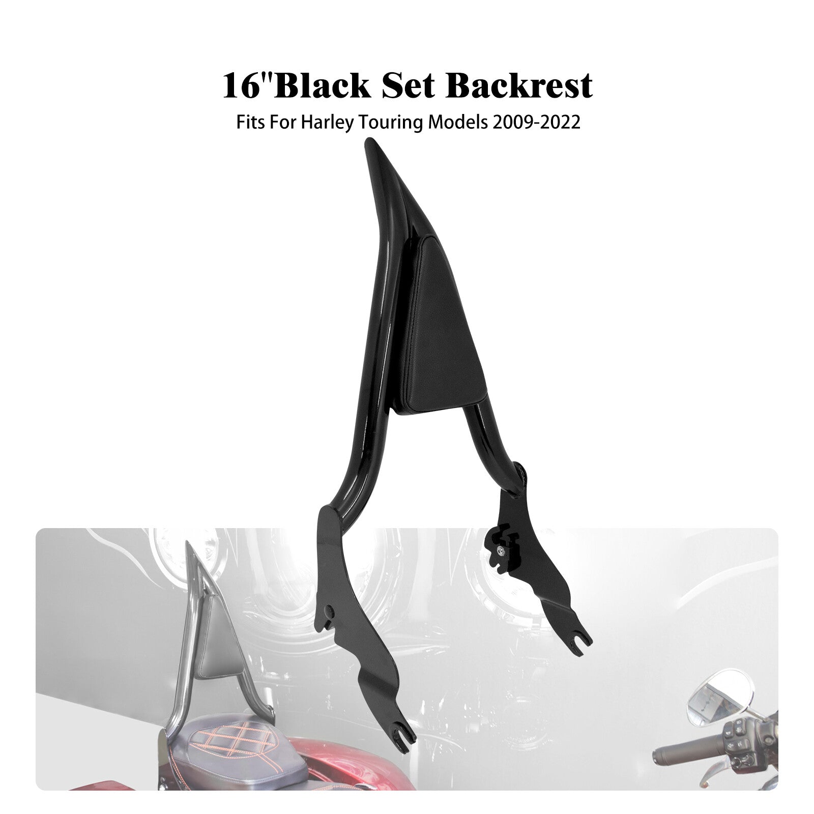 16 Rear Passenger Backrest Sissy Bar for Harley Road Street Electra Glide 09-23