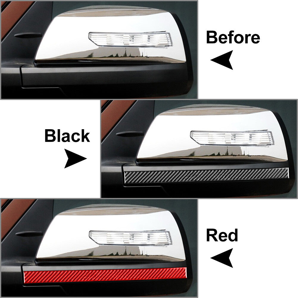 Carbon Fiber Rearview Mirror Anti-Scratch Strip Trim for Toyota Tundra 2014-21