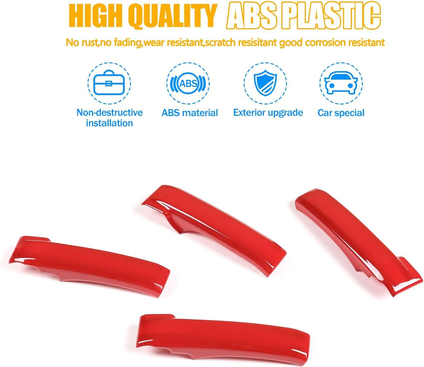For T@yota Tundra/Sequoia 2007-2020 Red Car Inner Door Handle Panel Cover Trim