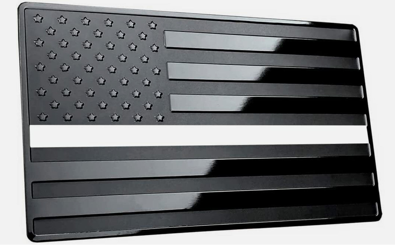 2. Car side fender rear trunk badge sticker, black and white American flag, suitable for Chevrolet .