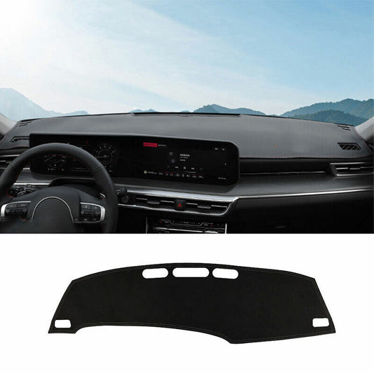 for Kia K5 2021-2023 Leather Black Dash Mat Dashboard Cover Pad Sun Shade Carpet
