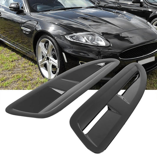 2x Car Air Vent Glossy Black Sport Racing Air Flow Vent Bonnet Hood Scoop Cover