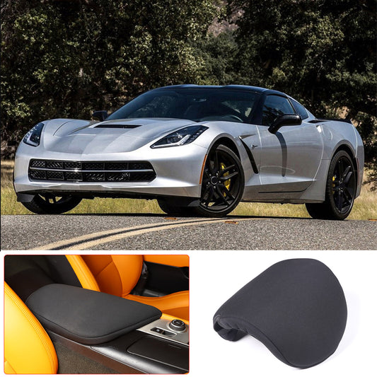 Sleek black armrest box protective decorative cover for Corvette C8 2020-2023