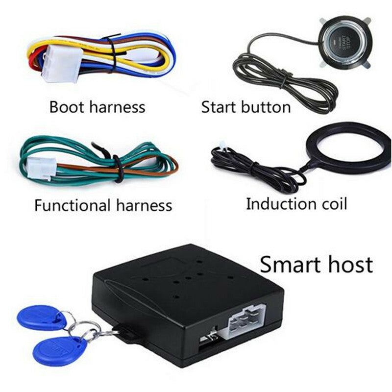 Car Alarm Push Engine Start Stop Button Lock Ignition Immobilizer Keyless System