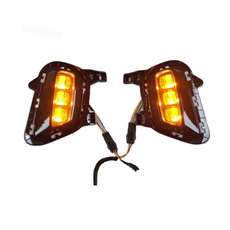 pair of LED daytime running turn signal fog lights for Kia Sonet 2020-2021