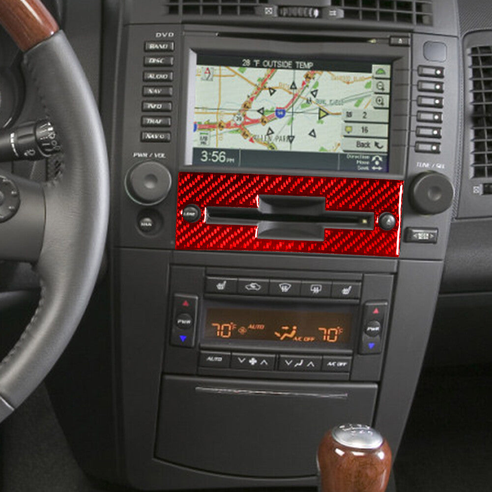 Red Radio Navigation CD Player Carbon Fiber Trim for Cadillac CTS 2003-2007