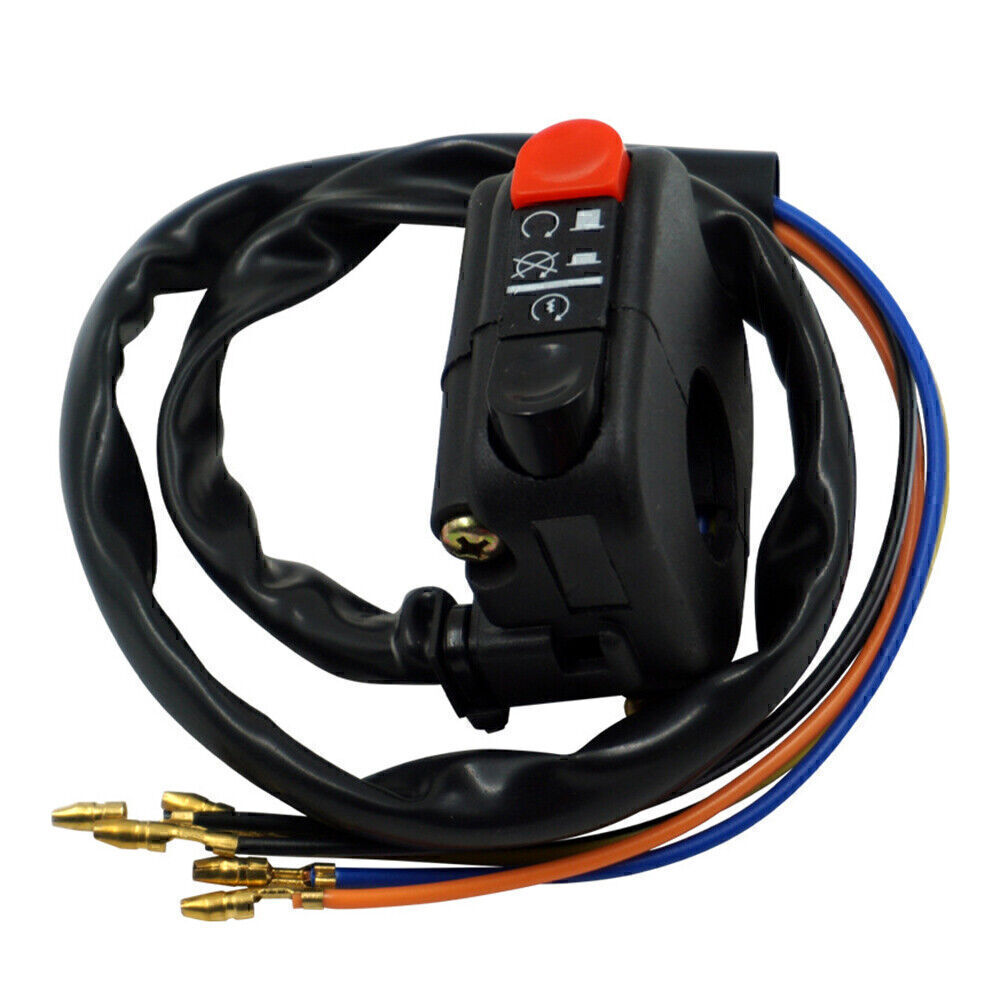 7/8 22mm Motorcycle Handlebar Ignition Switch On Off Starter Engine Start Black