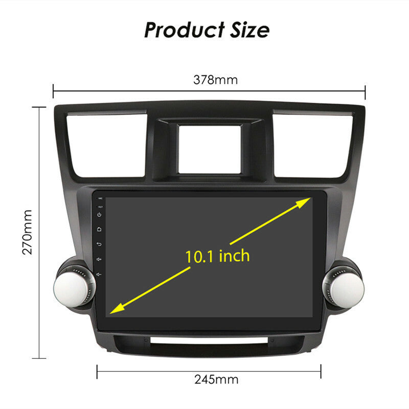 10.1 Android Radio Multimedia Player for Highlander 08-13 Stereo Audio Headunit
