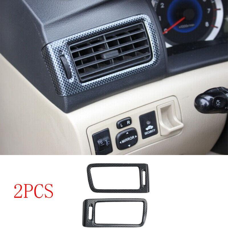 LR AC Air Outlet Vent Cover Trim Carbon Fiber ABS Car for Toyota for Corolla 03-08