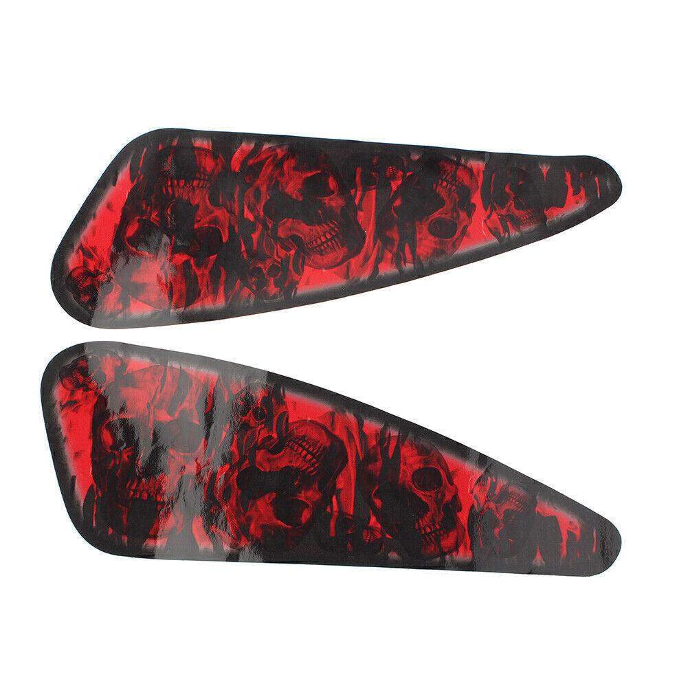 for Harley XL883 1200 2PCS Red Motorcycle 3D Decals Fuel Gas Tank Stickers trim