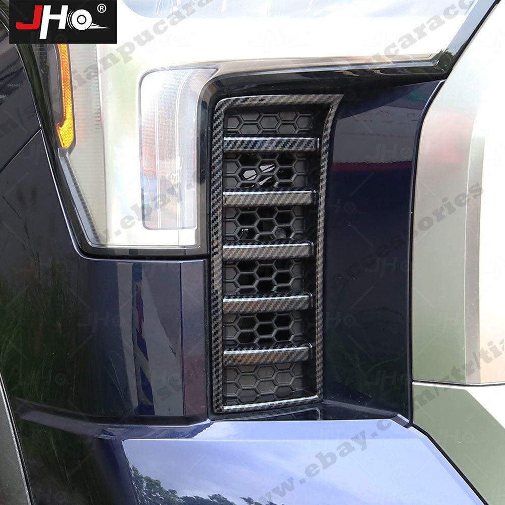 Carbon Fiber Grain Car Front Air Intake Vent Cover Trim for Toyota Tundra 2022