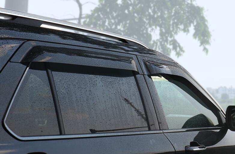 Black Side Window Visor Deflector Sun Rain Shield 4P for Ford Explorer 16-2019