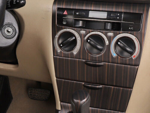 3X Center Console AC Knob Cover Trim for Toyota for Corolla 03-08 Matte Wood Grain