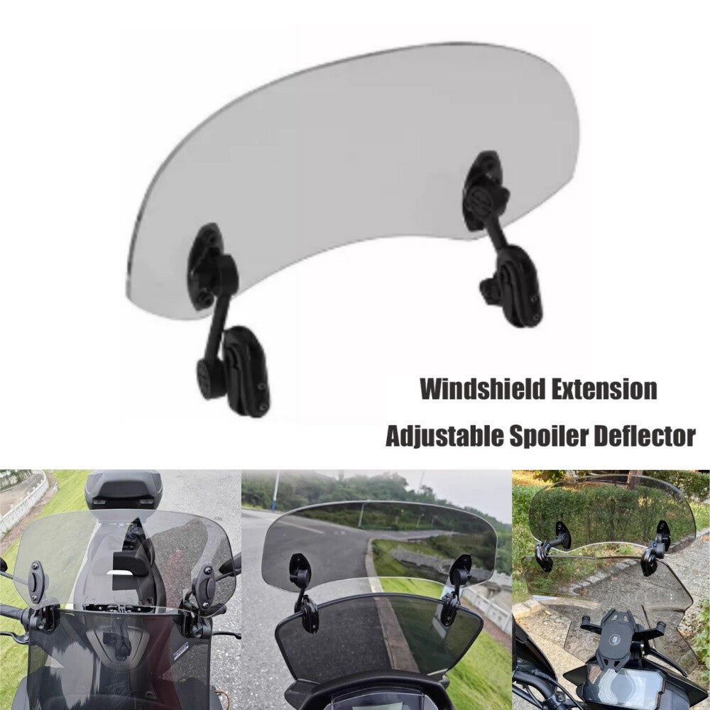 Universal Motorcycle Windshield Wind Screen Deflector Extension Spoiler Clip On
