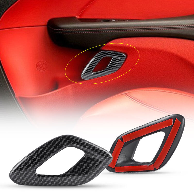 Carbon Fiber Inner Door Handle Cover Trim fit for Dodge for Challenger 2015-2021