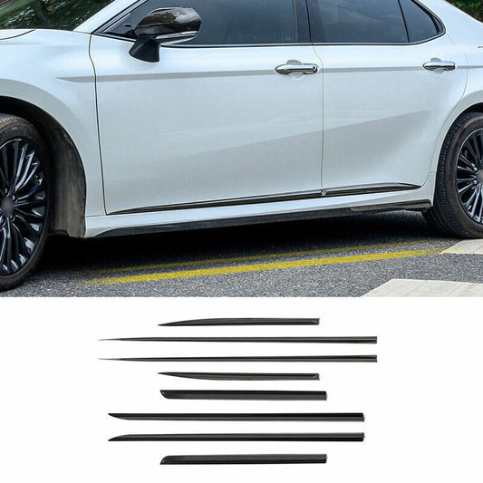 for Toyota for Camry 2018-2023 Black Steel Side Door Body Guard Strip Cover Trim 8x