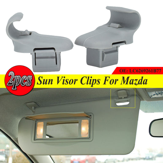 Pair For Mazda3 BK 6 GG1 CX-7 CX-9 RX-8 Gray Sun Visor Clip Hook LC6269261B77