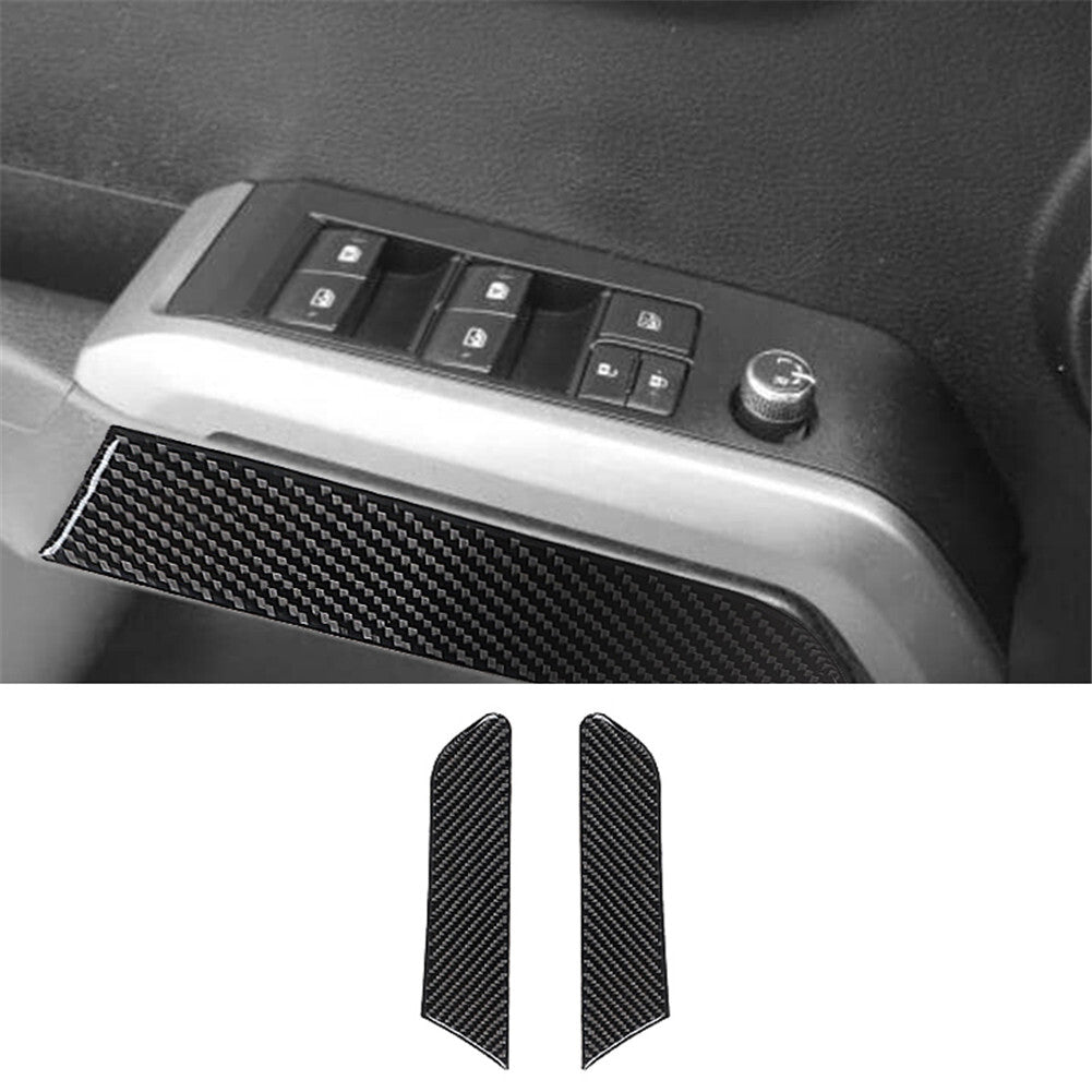 2X for Toyota Tacoma Carbon Fiber Interior Front Door Panel Cover Trim 2016-2021