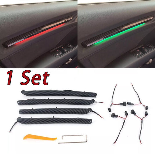 for Audi A3 S3 8V 2014-2019 car door LED Lampshade Decoration Carbon Fiber Color