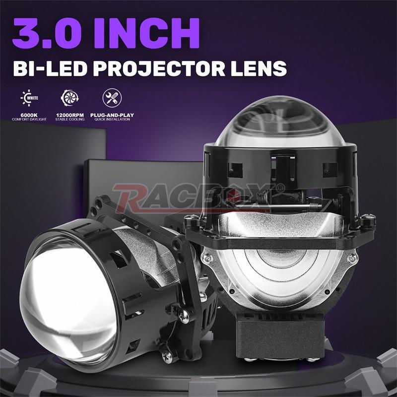 3inch Bi LED Headlight Bi LED Projector Lens 120W High/Low Beam Retrofit 2pcs
