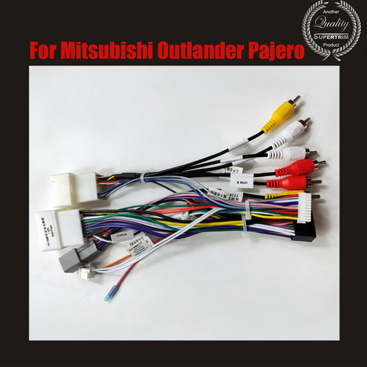 Car 16Pin Audio Wiring Harness W/Canbus for Mitsubishi for Outlander for Pajero Stereo