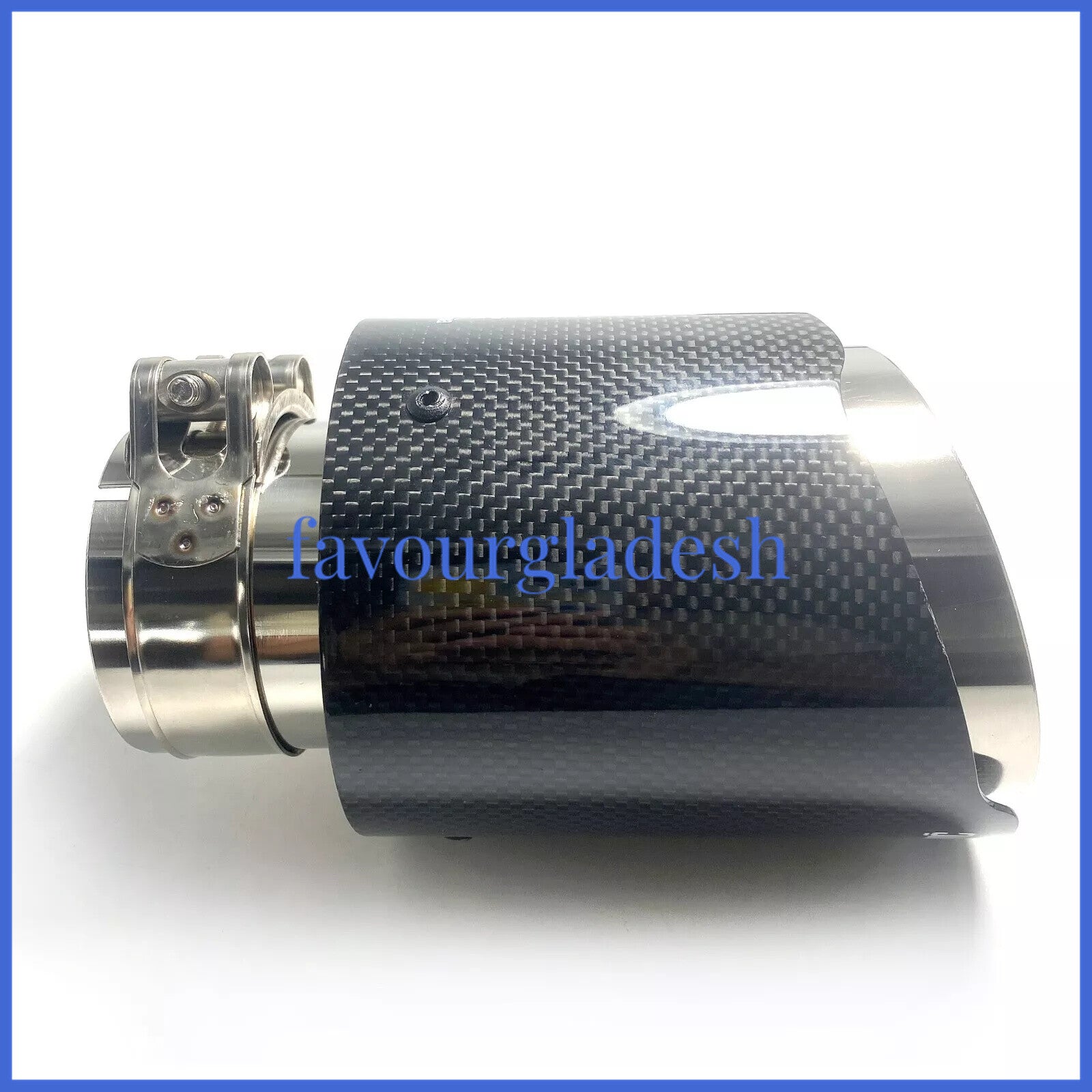 1 X IN 2.5 63MM OUT: 4.5 114MM Akrapovic Glossy Carbon Fiber Pipe Exhaust Tip