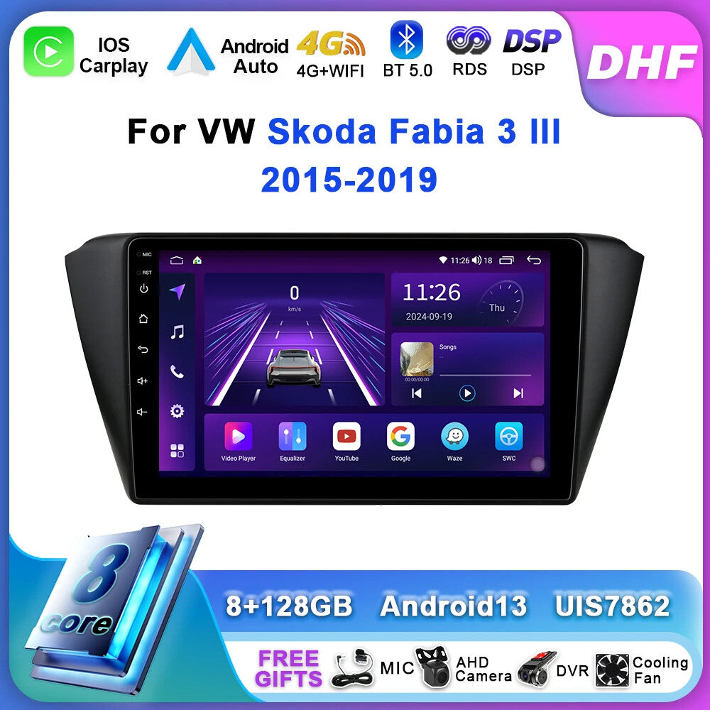Android Car Radio CarPlay for VW for Skoda Fabia 3 lll 2015-2019 GPS Stereo Player