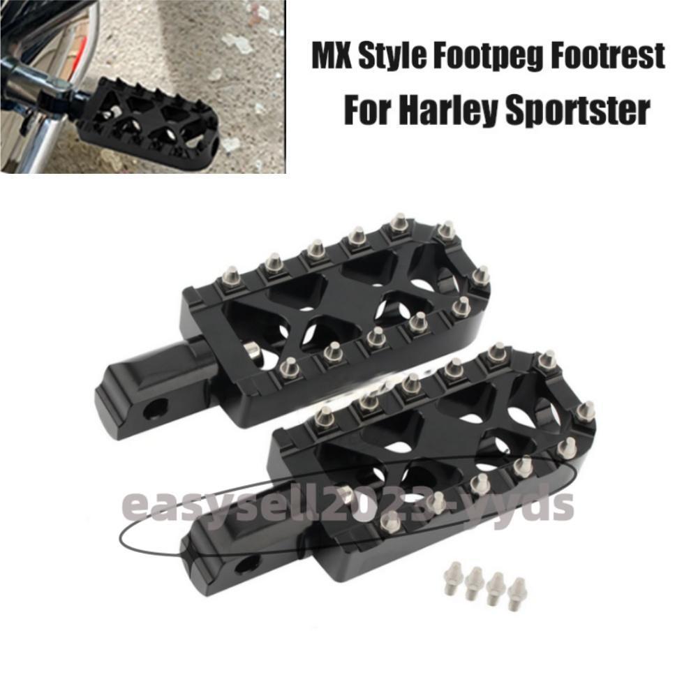 Black Foot Pegs Footrests Pedals Peg Foot Pegs Fit for Harley Wide Glide Chopper
