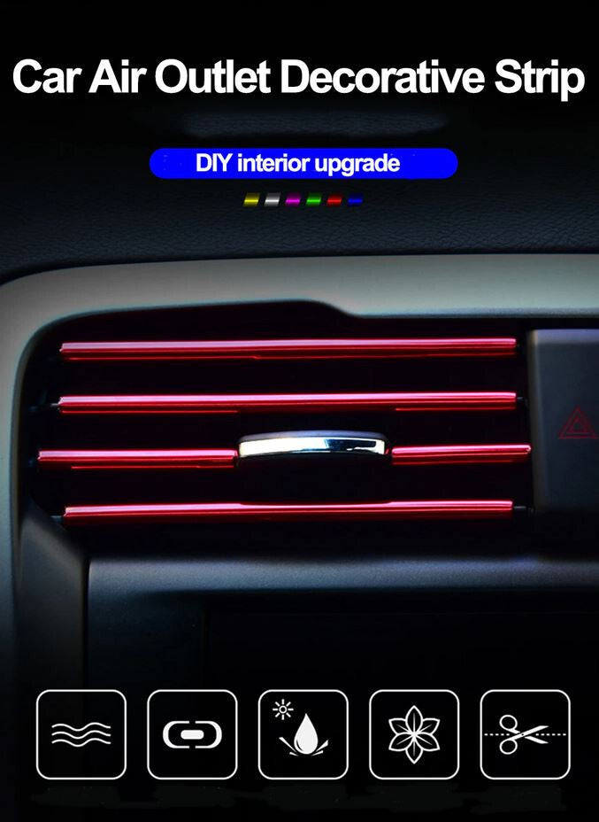 Green decorative strip for car air conditioning sockets suitable for Subaru and for Saab