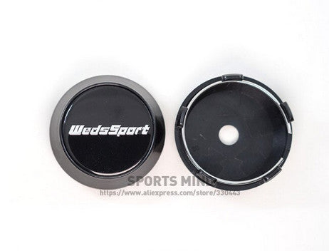 4x60mm Weds Sport Black Decal Badge Wheel Center Cover Hub Cover Rim Cover TE37 Rim