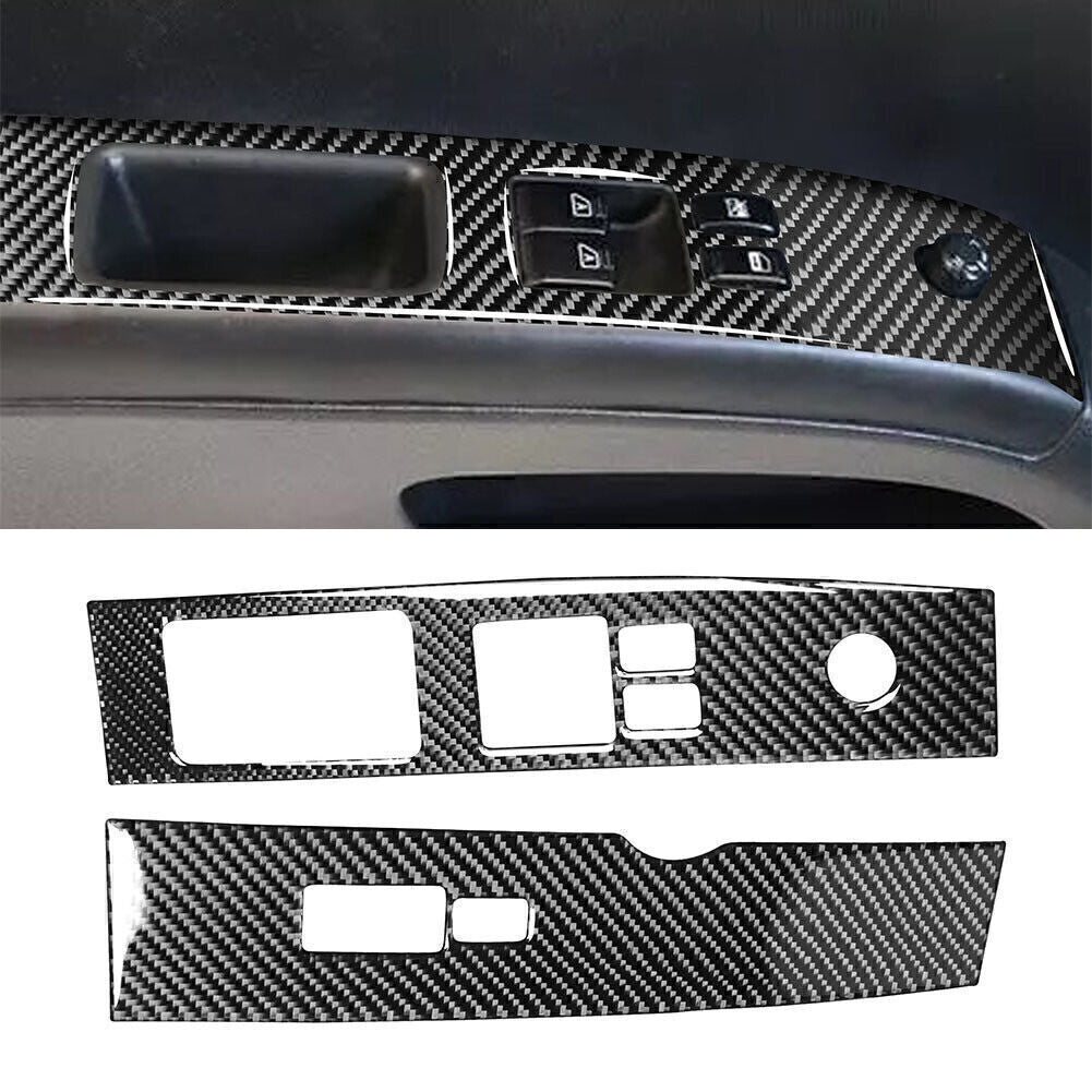 Interior Window Lift Switch Panel Cover Trim Fit for Nissan 350Z 03-09Carbon Fiber