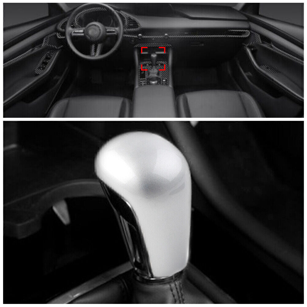 Inner Console Gear Shift Knob Cover Trim for Mazda 3 Axela 2020-2021 Silver Car