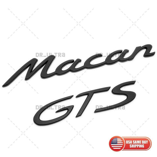 Matte Black Macan GTS Letters Rear Badge Emblem Nameplate Look Deck Lid