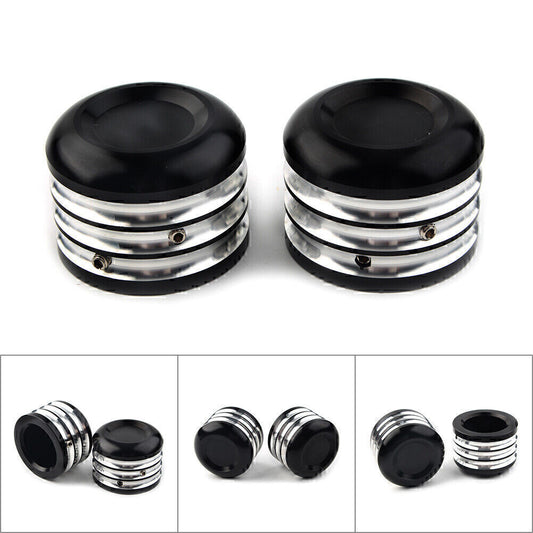 CNC Front Axle Cap Nut Cover Black Fit for Harley Dyna Electra Glide Sportster