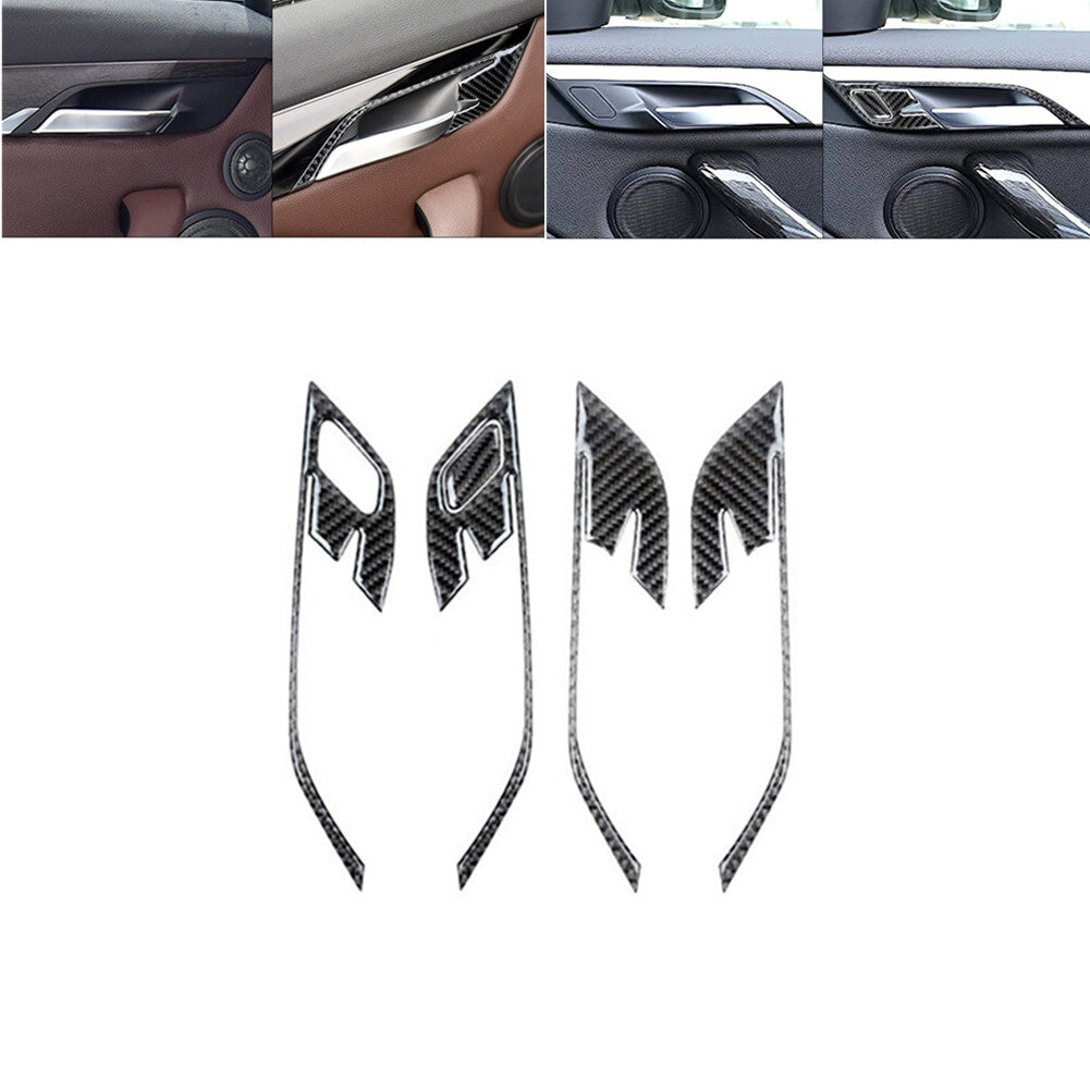5Pcs Carbon Fiber Interior Door Handle Cover Trim for BMW X1 F48 2016-2018