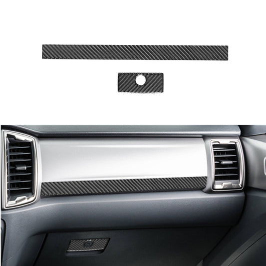 2Pcs Carbon Fiber Passenger Dashboard Cover Trim for Ford Ranger 2019-2022