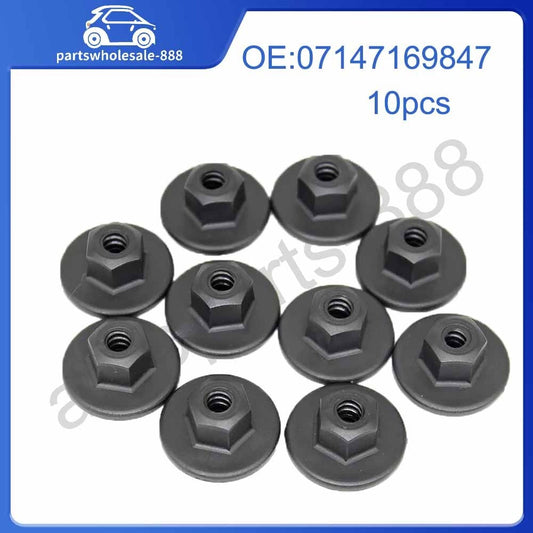 07147169847 10 Pcs10 mm Hex Head Plastic Self-Threading Nut Clips for BMW