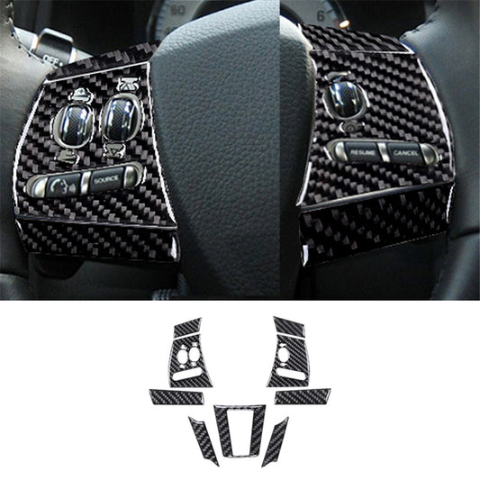 9X Carbon Fiber Interior Steering Wheel Decor Trim for Jaguar XF 2009-2011